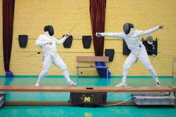 Duel at Spring Fencing Tournament in club