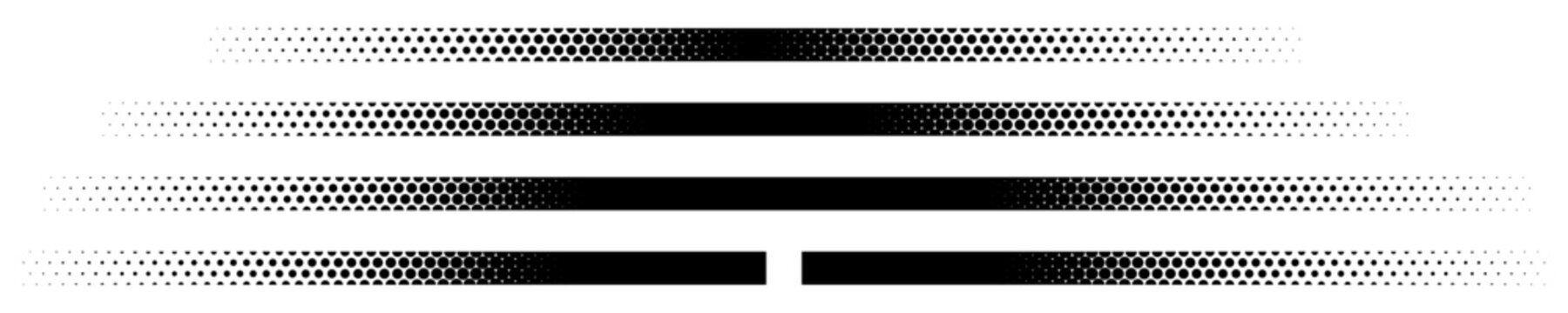 4 TEXTURES DE TRAITS EN DEMI-TEINTE. Points noirs parfaitement ronds