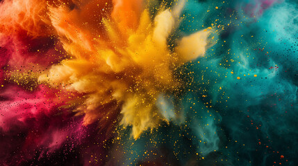 colored powder explosion at holi festival background