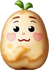 Fototapeta premium Cute Cartoon potato icon, Kawaii potato clipart.