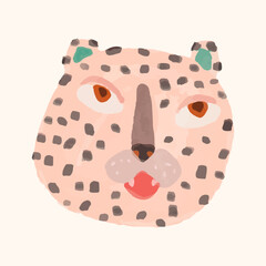 Leopard, tiger, Animal wildlife watercolor illustration.