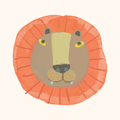 lion ,Animal wildlife watercolor illustration.