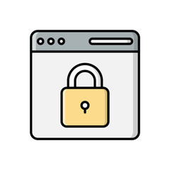 Color Line Web Security vector icon