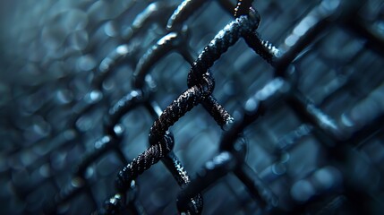 Capturing the intricate mesh of a wire mesh safety guard, meticulously engineered to protect against electrical hazards while allowing airflow. - obrazy, fototapety, plakaty