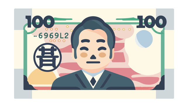 Yen money cash flat vector isolated on white background
