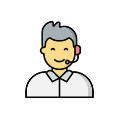 Color Line Customer Service vector icon