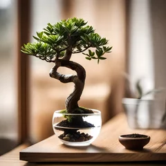 Fotobehang bonsai tree in a vase © colorful imagination