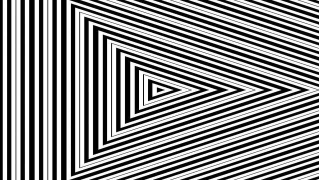 Seamless black and white geometric pattern with repeating triangles for backgrounds and textiles 4k animation loop