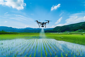 水田に自動で肥料散布する農業用ドローン