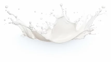 Rolgordijnen Splash of milk isolated on white background © Yuwarin