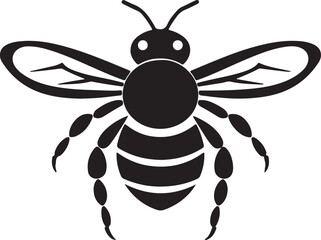 Bee Silhouette Vector Illustration White Background