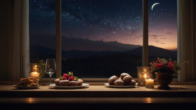 Starry Night Dessert Scene