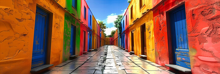 Naklejka premium A Mosaic of Life in Vivid Colors, The Architectural Beauty of Burano Capturing the Imagination of Every Visitor