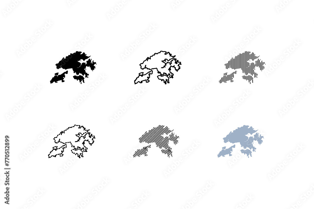 Aufkleber outline map of the hong kong. map of the hong kong. linear style. vector icons