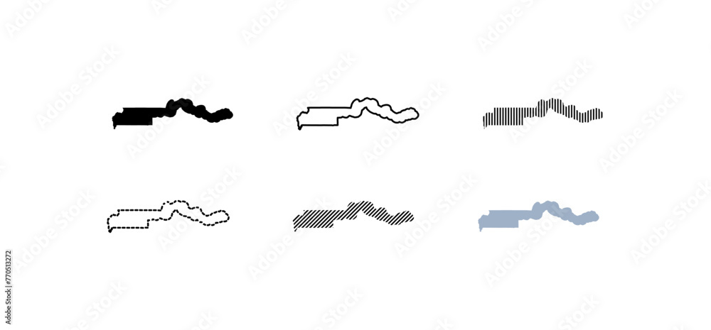 Poster outline map of the gambia. map of the gambia. linear style. vector icons