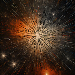 Abstract patterns created by fireworks in the night sky