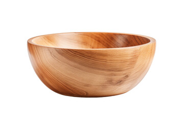 Wooden Bowl on White Background. On a White or Clear Surface PNG Transparent Background.
