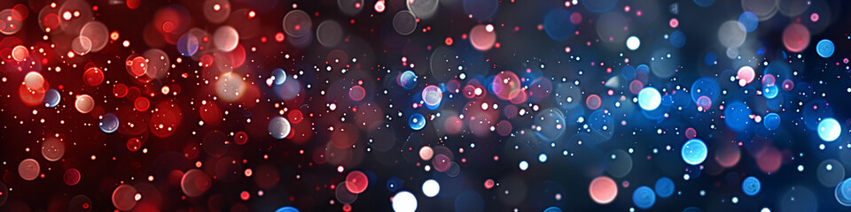 abstract background with red, white, and blue glitter elements scattered throughout