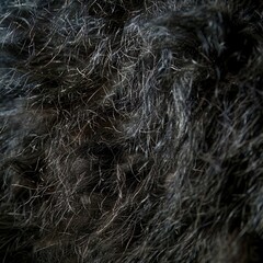 Macro view of a fur sample attributed to Bigfoot, highlighting the texture and analysis potential, ideal for mythical creature research - obrazy, fototapety, plakaty