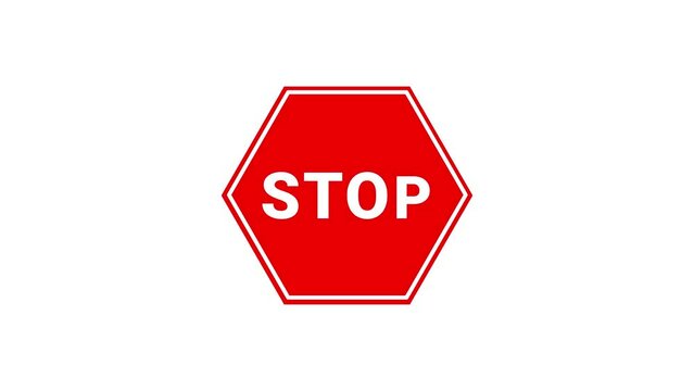 stop sign animation road traffic sign stop icon symbol looping 4k