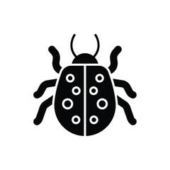 black solid Bug vector icon