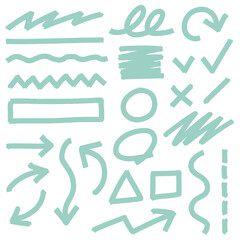 Green marker stroke highlight illustration