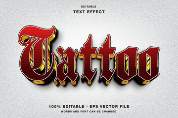 Tattoo 3d Editable Text Effect Template Style Premium Vector