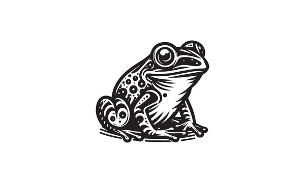 frog silhouette frog vector image of frog black and white illustration of frog sticker frog badge frog patch frog vectorize image of frog 