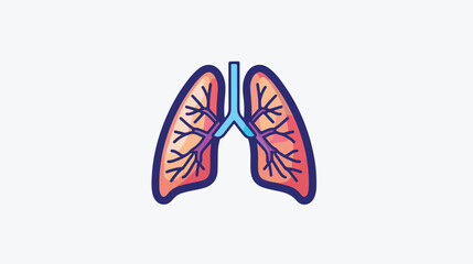 Lungs filled outline icon medicine and healthcare 