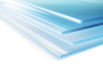 Stack of Clear Plastic Sheets on White Background. On a White or Clear Surface PNG Transparent Background.