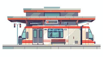 Metro station in Warsaw Poland flat vector 