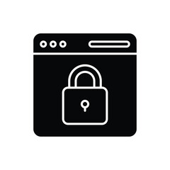 black solid Web Security vector icon