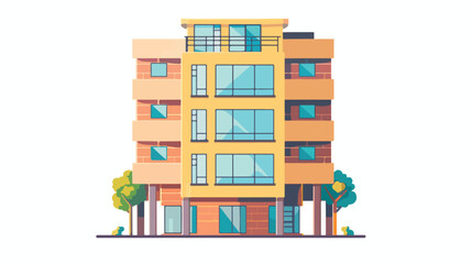 Multistory building icon flat vector 