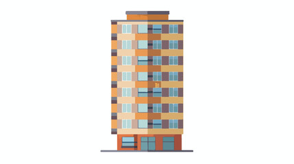 Multistory building icon flat vector 