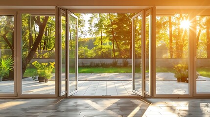 the impact of AI on the lifespan of aluminium folding doors, demonstrating how predictive maintenance and smart technology contribute to long-term cost savings - obrazy, fototapety, plakaty