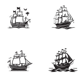 The Marine Sailing Club Vector Logo Template. Vintage Vector Logo illustration with Marine