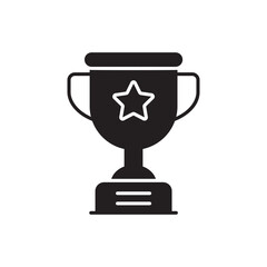 black solid Trophy vector icon