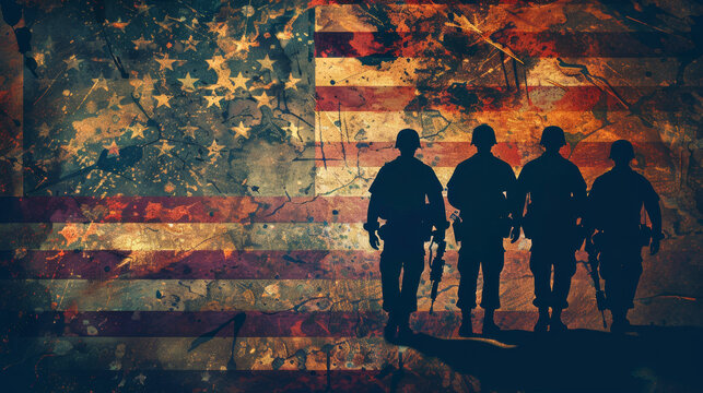 background illustration  for 4yh July US patriot veterans day
