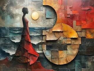 Patchwork Horizon: Silhouette in Serenity
