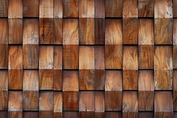 Seamless wooden acoustic panels texture, brown wood wall pattern, long panoramic banner background