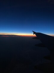 Fototapeta na wymiar Sunset view from an aeroplane