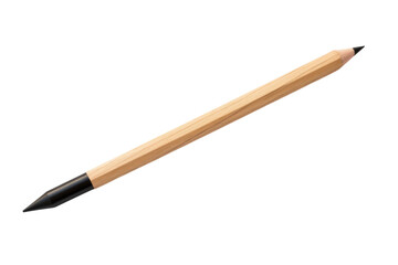 Wooden Pencil With Black Tip. On a White or Clear Surface PNG Transparent Background.