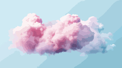 Realistic pink cloud isolated on transparent background