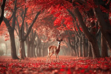 Deer in Red Maple Park