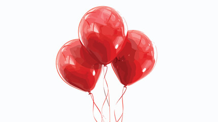 Red Balloon. Holiday illustration of flying glossy background