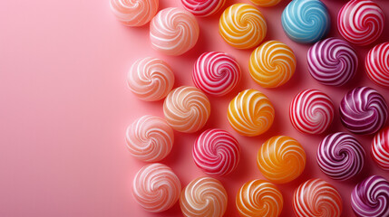 Colorful assortment of candy drops. Concept for National Candy Month.
