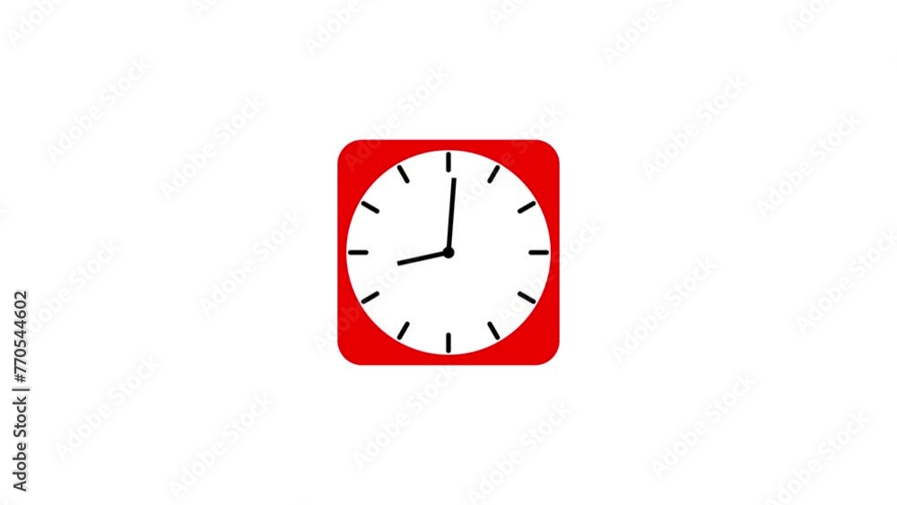 Poster analog clock icon spinning animation