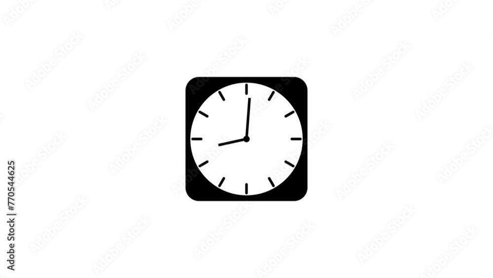 Poster analog clock icon spinning animation
