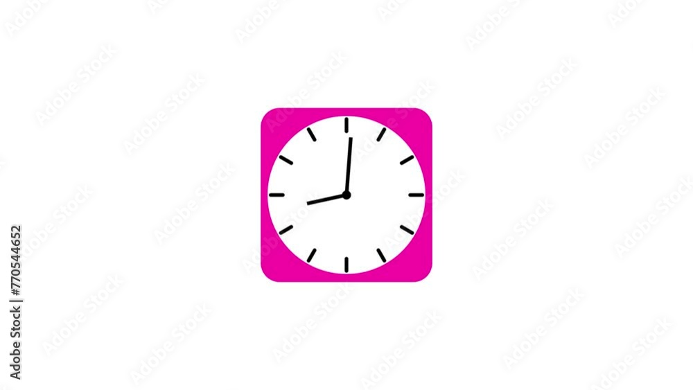 Poster analog clock icon spinning animation