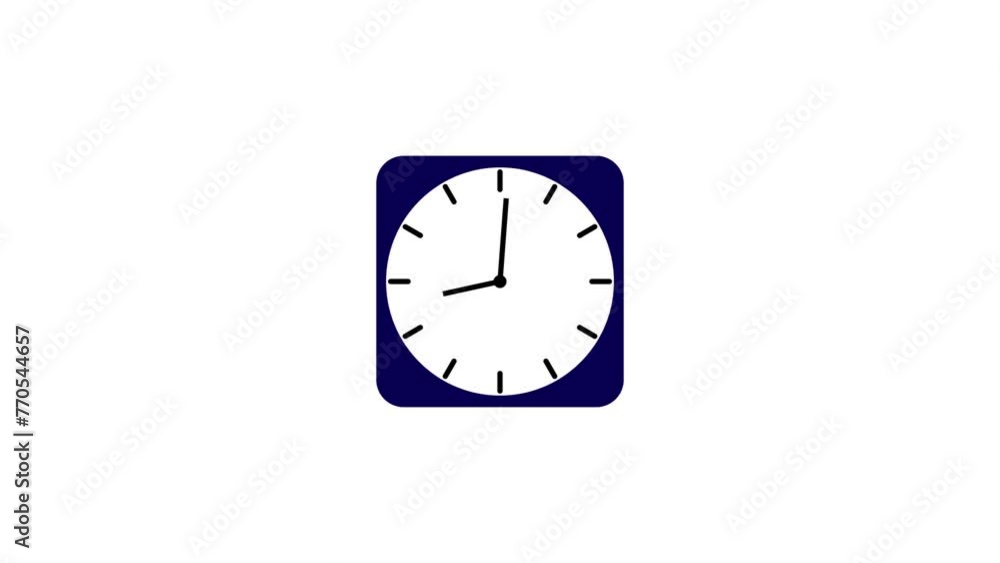 Poster analog clock icon spinning animation